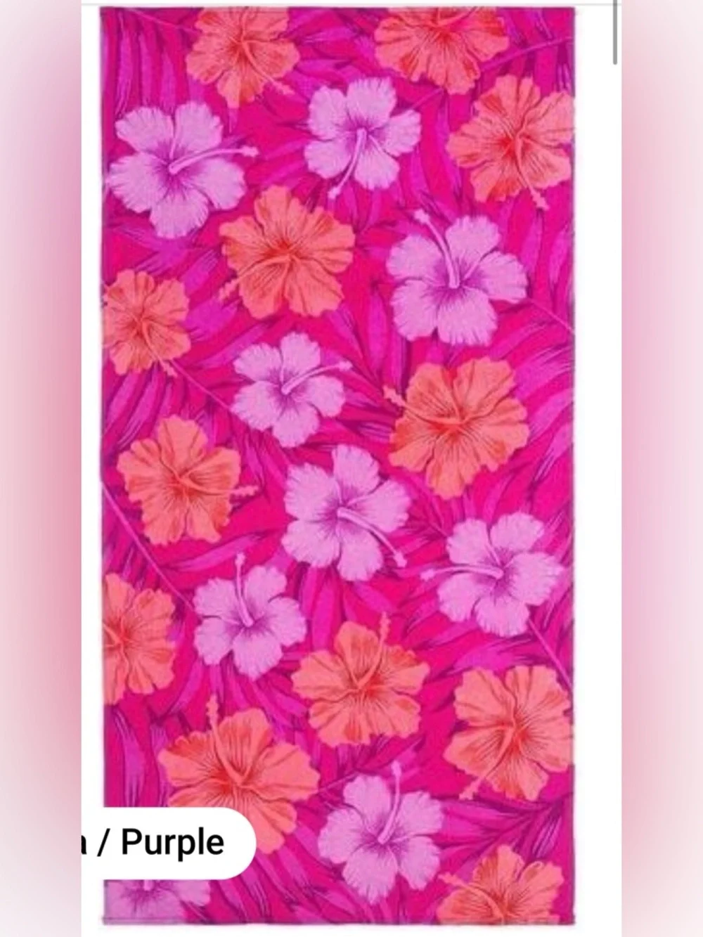 Set of 4 Tropical Hibiscus Floral Beach Towels